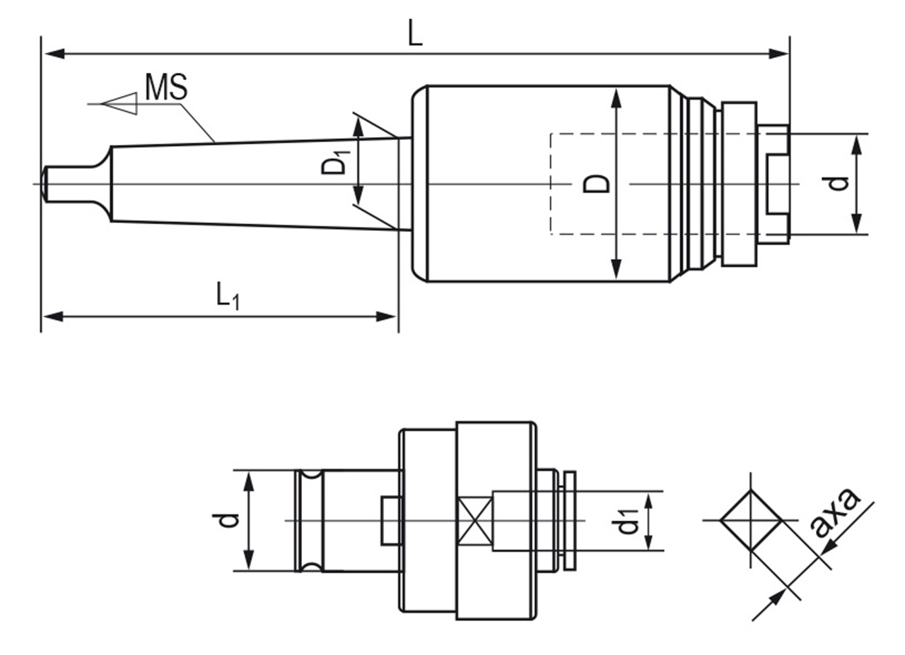 Gewindeschneid-Schnellwechselfutterset MK 4 / M3 - M12