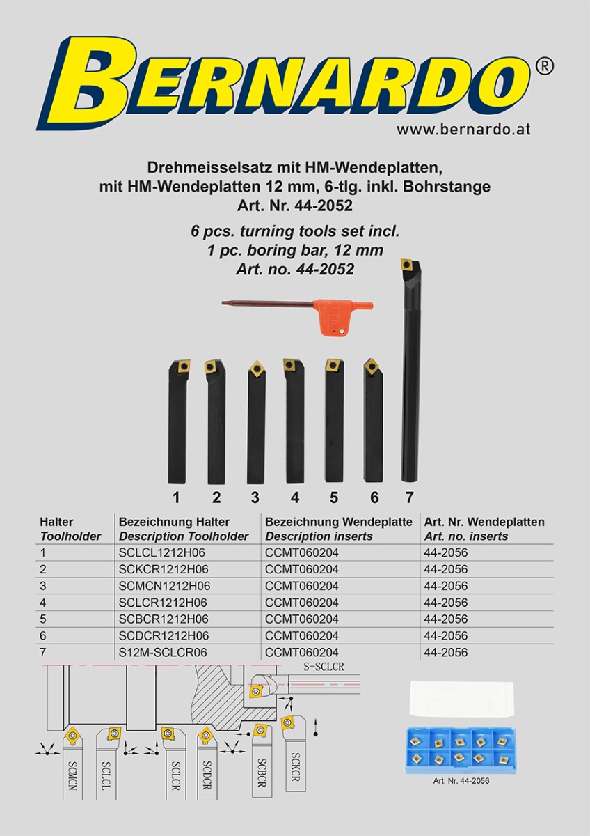 Drehmeißelsatz 6-tlg., 12 mm