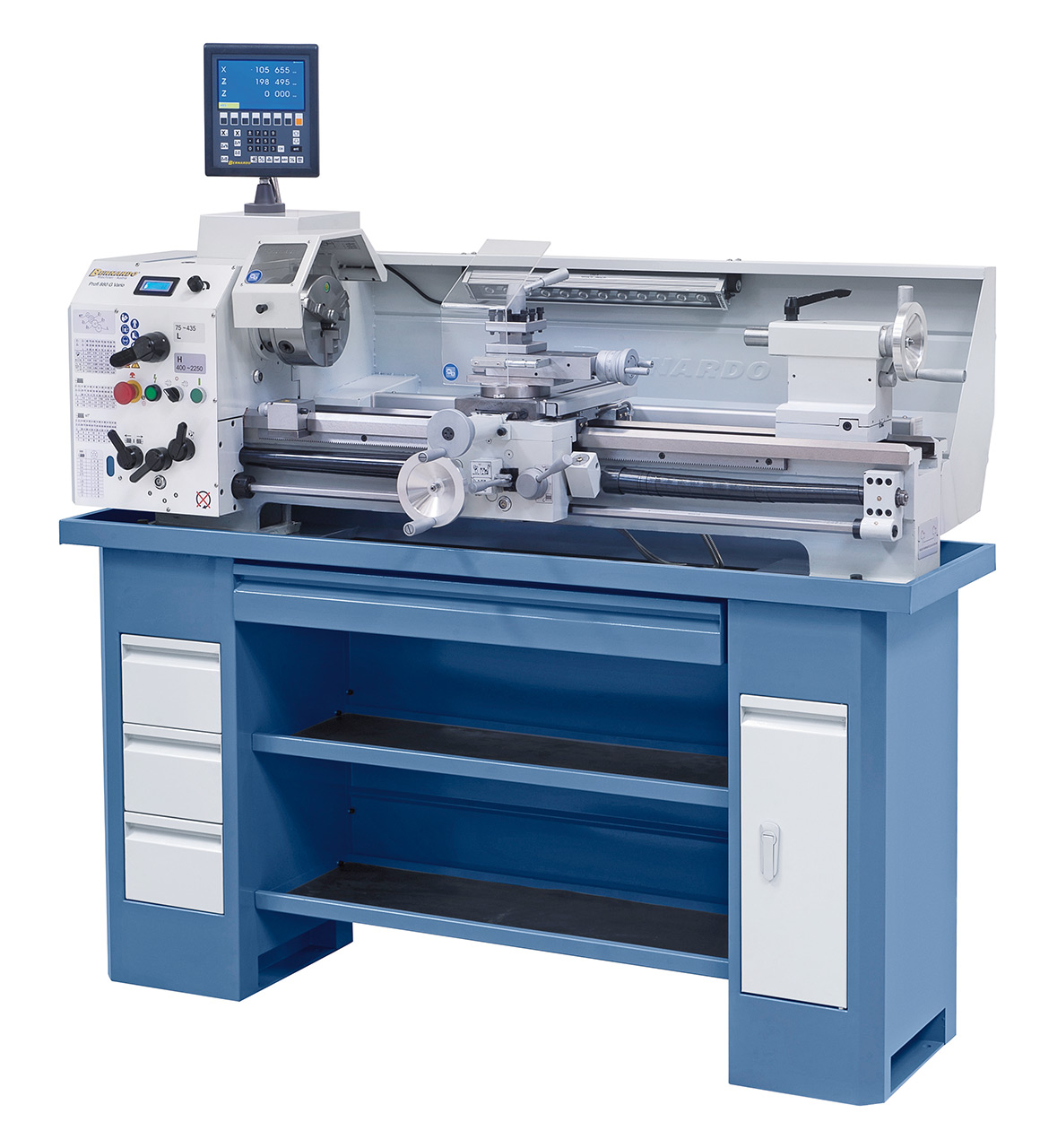 Leit- und Zugspindeldrehmaschine Profi 880 G Vario / 230 V inkl. 2-Achs-Digitalanzeige ES-12 V