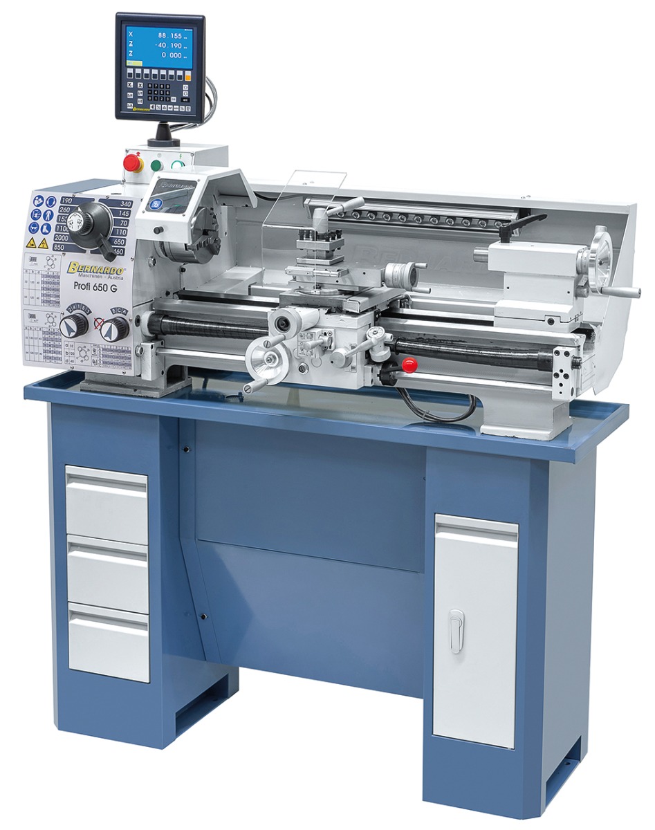 Leit- und Zugspindeldrehmaschine Profi 650 G / 400 V inkl. 2-Achs-Digitalanzeige ES-12 V