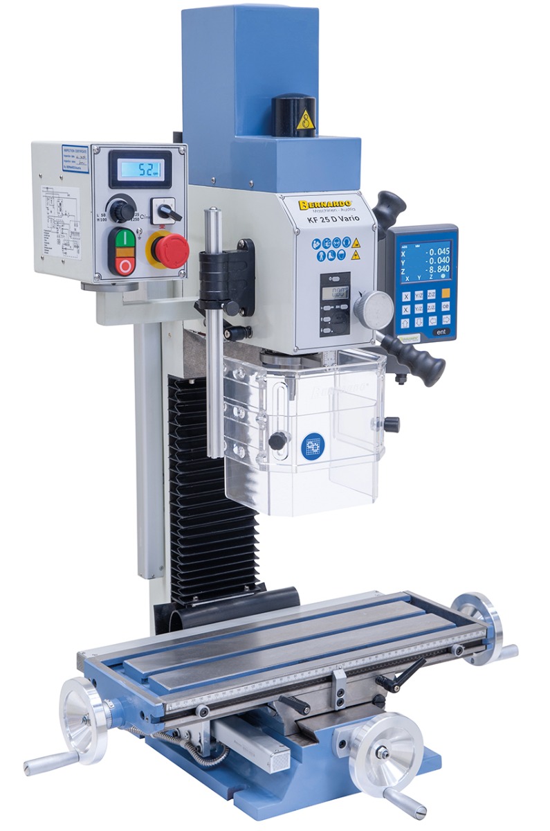 Bohr- und Fräsmaschine KF 25 D Vario inkl. 3-Achs Digitalanzeige DT 40