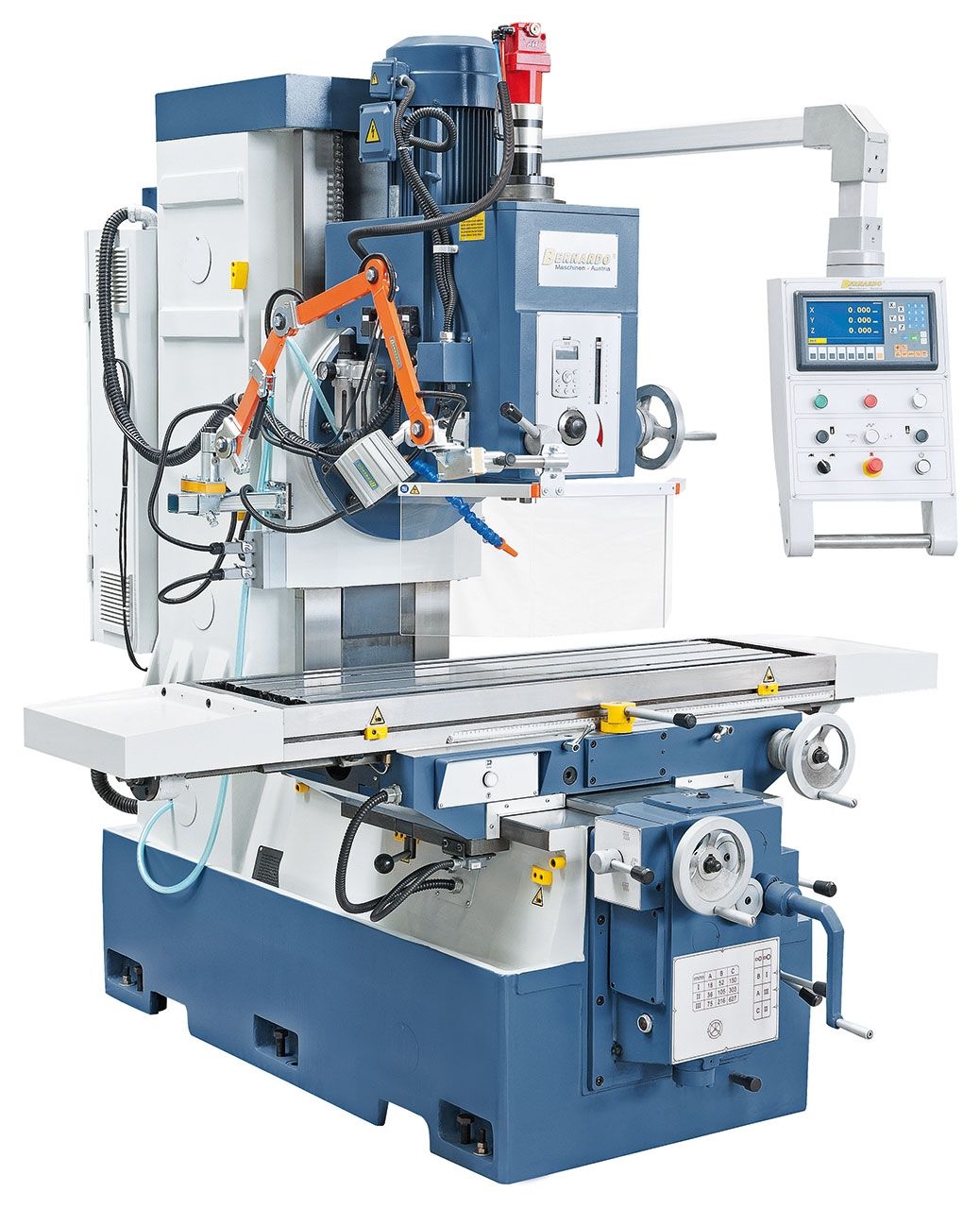 Bettfräsmaschine BFM 200 inkl. 3-Achs-Digitalanzeige ES-12 H u. pneum. WK-Klemmung **