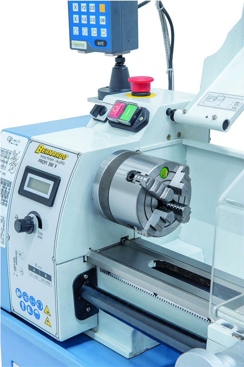 Tischdrehmaschine Profi 300 V / 230 V inkl. 2-Achs Digitalanzeige DT 40