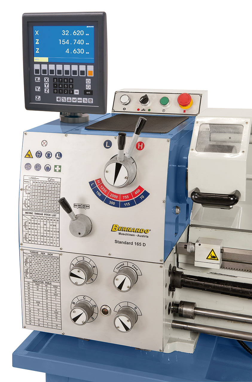 Leit- und Zugspindeldrehmaschine Standard 165 D inkl. 3-Achs-Digitalanzeige ES-12 V *