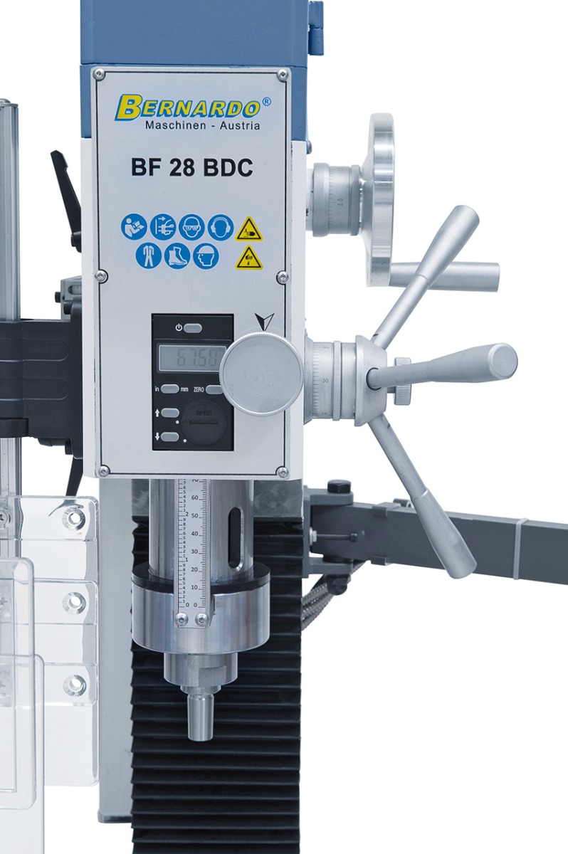 Bohr- und Fräsmaschine BF 28 BDC mit Vorschub inkl. 3-Achs-Digitalanzeige ES-12 V