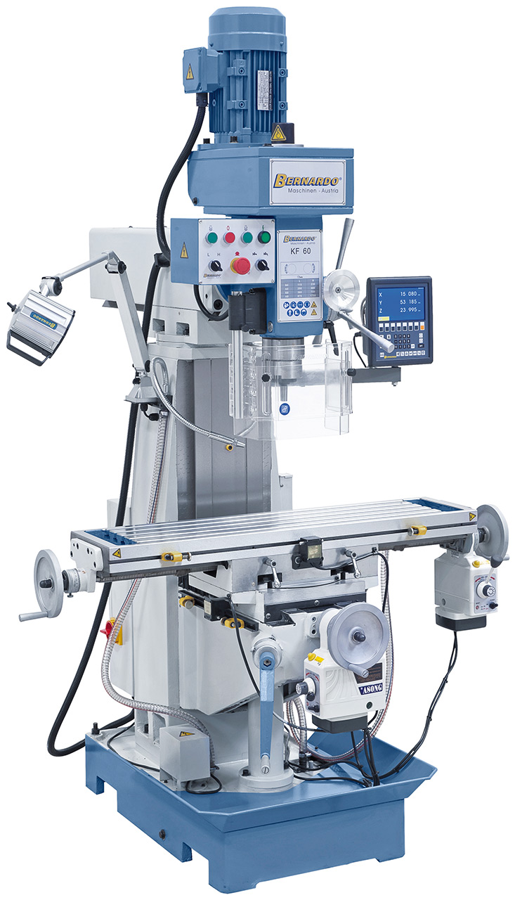 KF 60 inkl. 3-Achs-Digitalanzeige ES-12 H und Vorschub für x/y-Achse