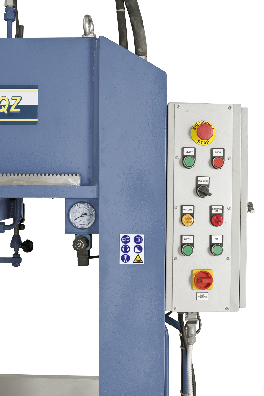 Hydraulische Werkstattpresse BRHP 150 QZ mit querverfahrbar. Druckzylinder *
