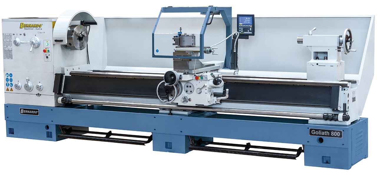 Produktionsdrehmaschine Goliath 800 x 1500 inkl. 3-Achs-Digitalanzeige *