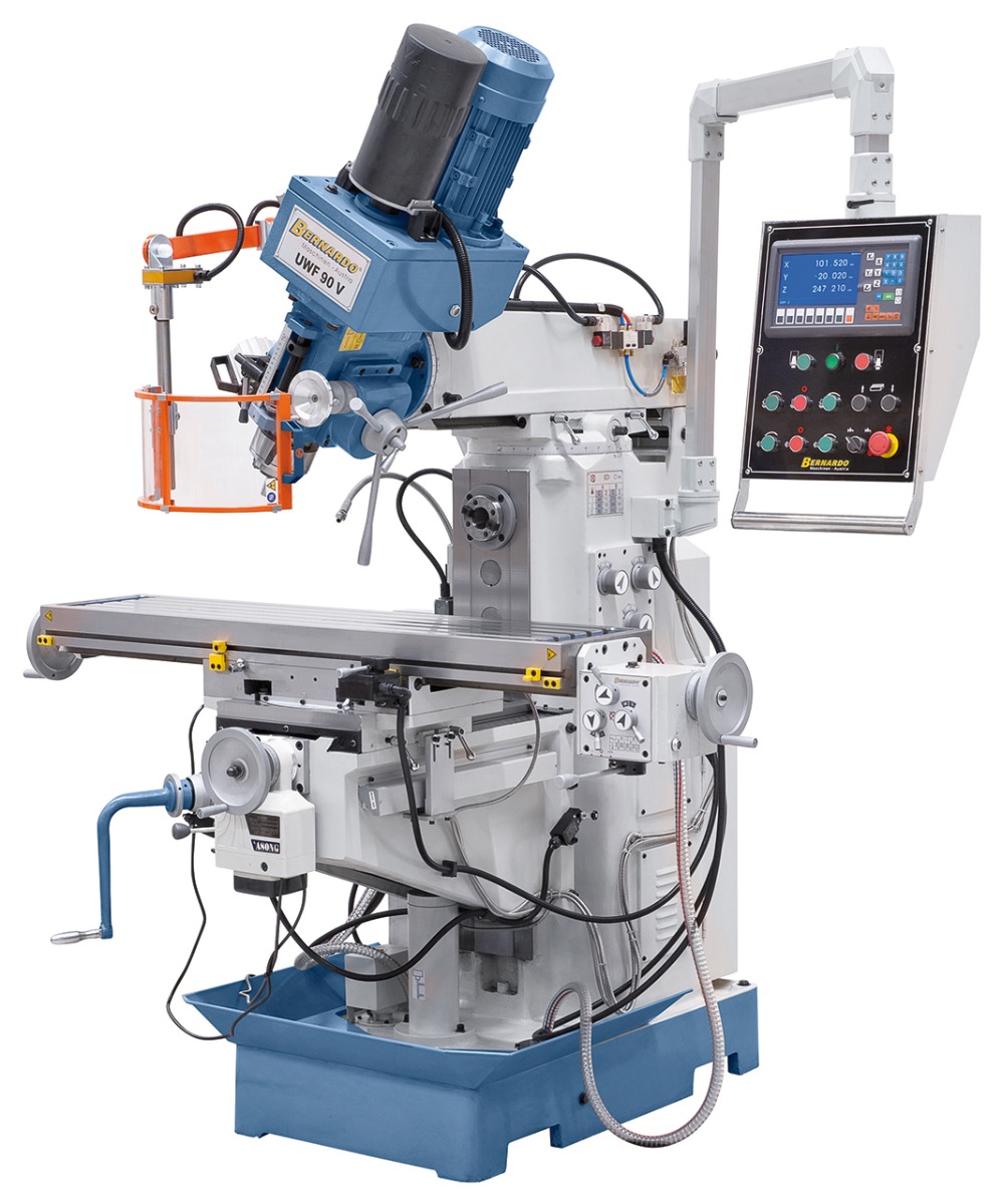 Universalfräsmaschine UWF 90 V inkl. 3-Achs-DRO ES-12 H und pneumat.WK-Klemmung *