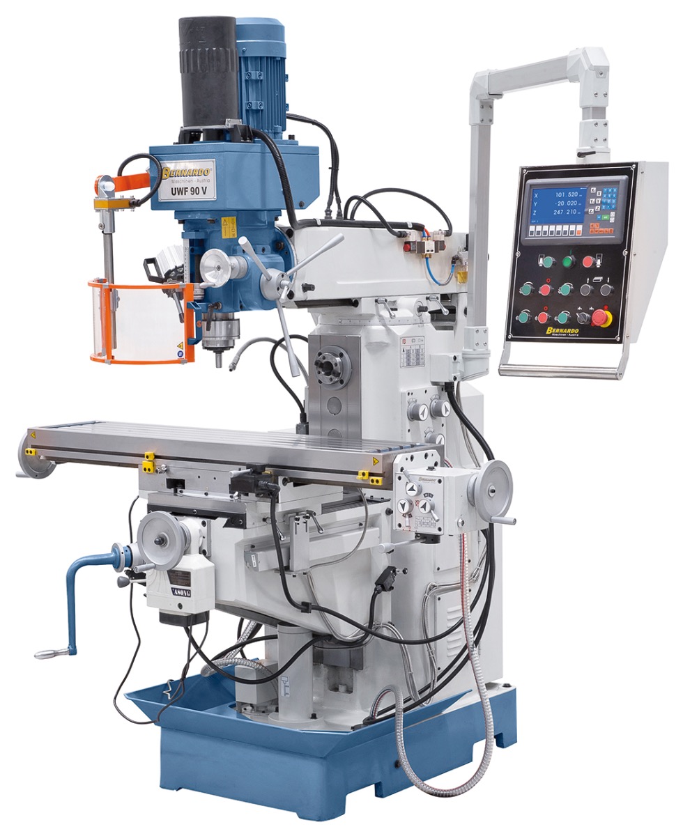 Universalfräsmaschine UWF 90 V inkl. 3-Achs-DRO ES-12 H und pneumat.WK-Klemmung *