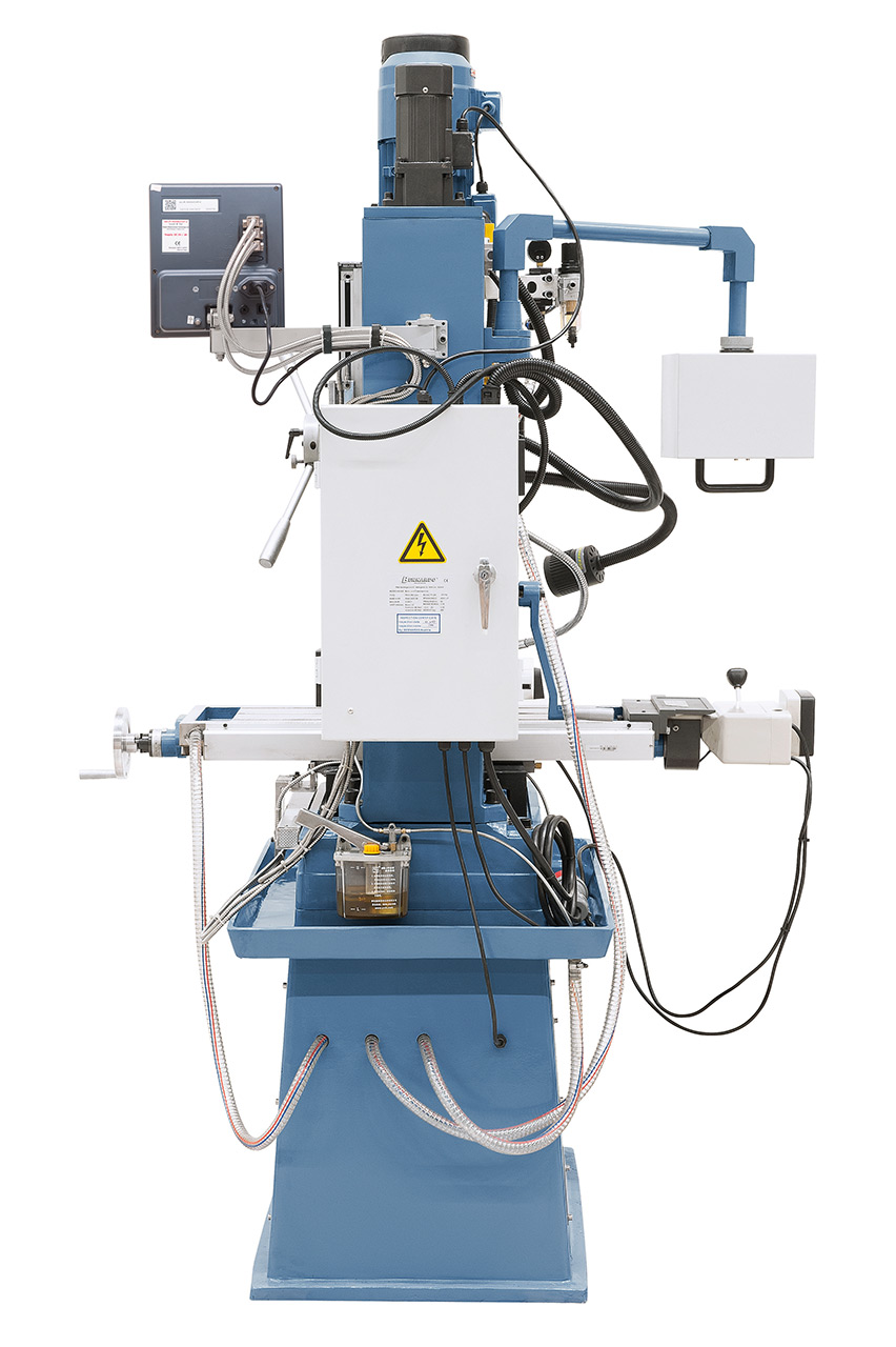 Bohr- und Fräsmaschine FM 55 HTC Vario inkl. 3-Achs-Digitalanzeige ES-12 V und Vorschub f. x-Achse