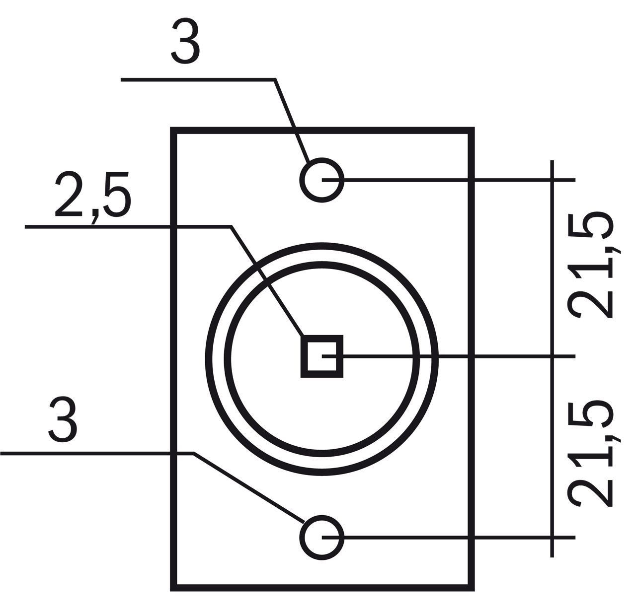 Bohrkopf 43 mm für Fenstergriffe mit Aufnahme für Stemmmaschinen