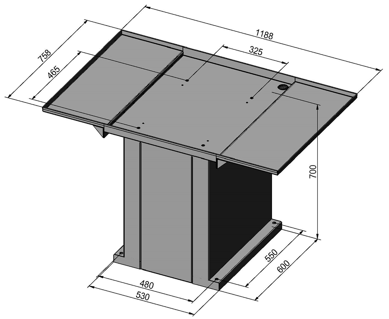 Modell BF 6 mit Kühlmittelwanne