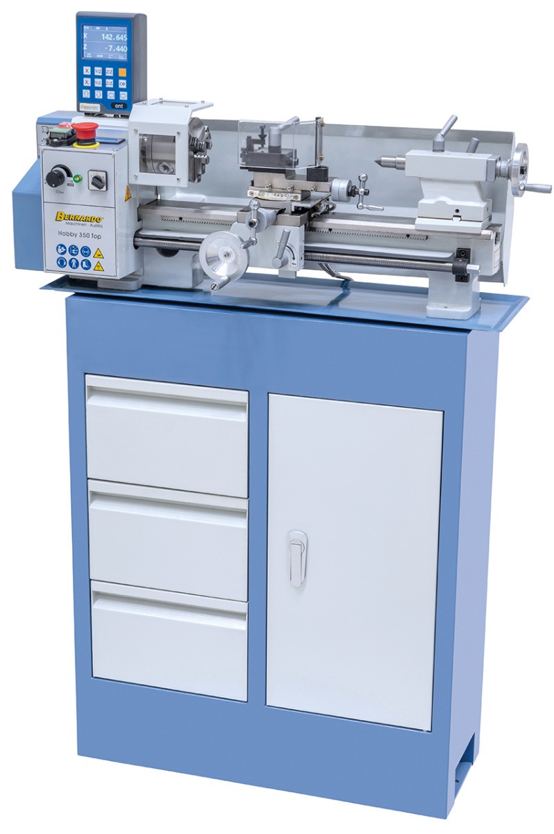 Tischdrehmaschine Hobby 350 Top / 230 V inkl. 2-Achs Digitalanzeige DT 40