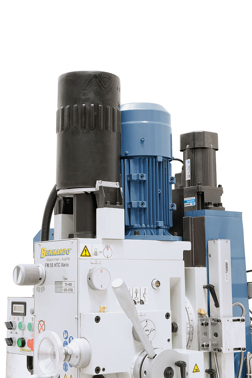 Bohr- und Fräsmaschine FM 55 HTC Vario inkl. 3-Achs-Digitalanzeige ES-12 V und Vorschub f. x-Achse