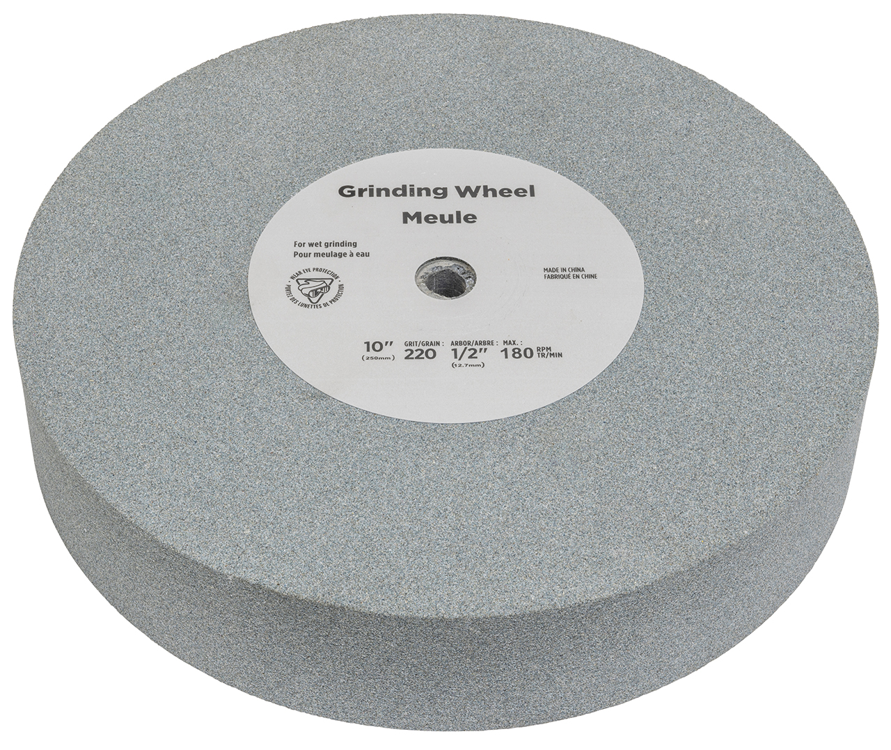 Schleifscheibe Edelkorund Ø 250 x 50 mm, Ø 12 mm, K 220, 180 rpm f. NTS 250 Pro / NTS 250 Pro Vario