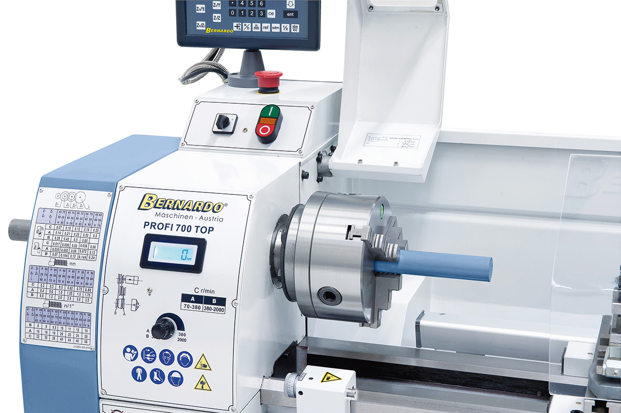 Leit- und Zugspindeldrehmaschine Profi 700 Top / 230 V inkl. 2-Achs-Digitalanzeige ES-12 V