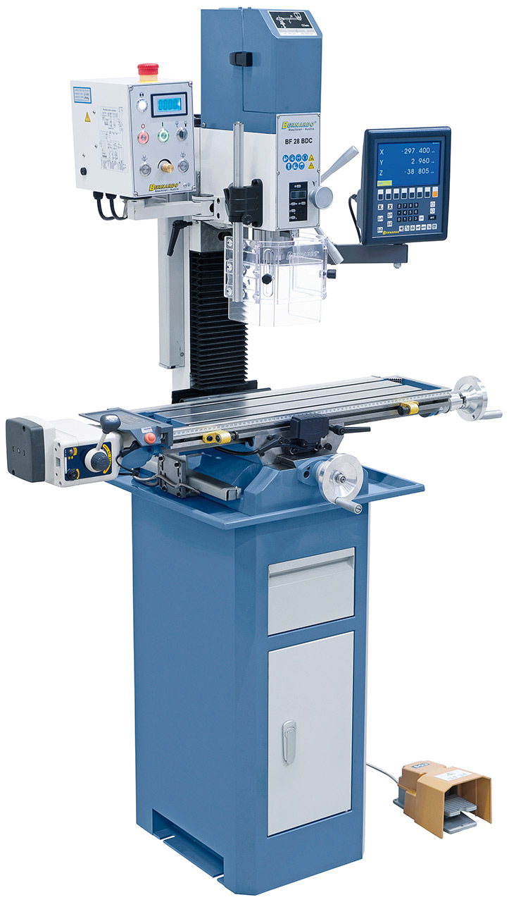 Bohr- und Fräsmaschine BF 28 BDC mit Vorschub inkl. 3-Achs-Digitalanzeige ES-12 V