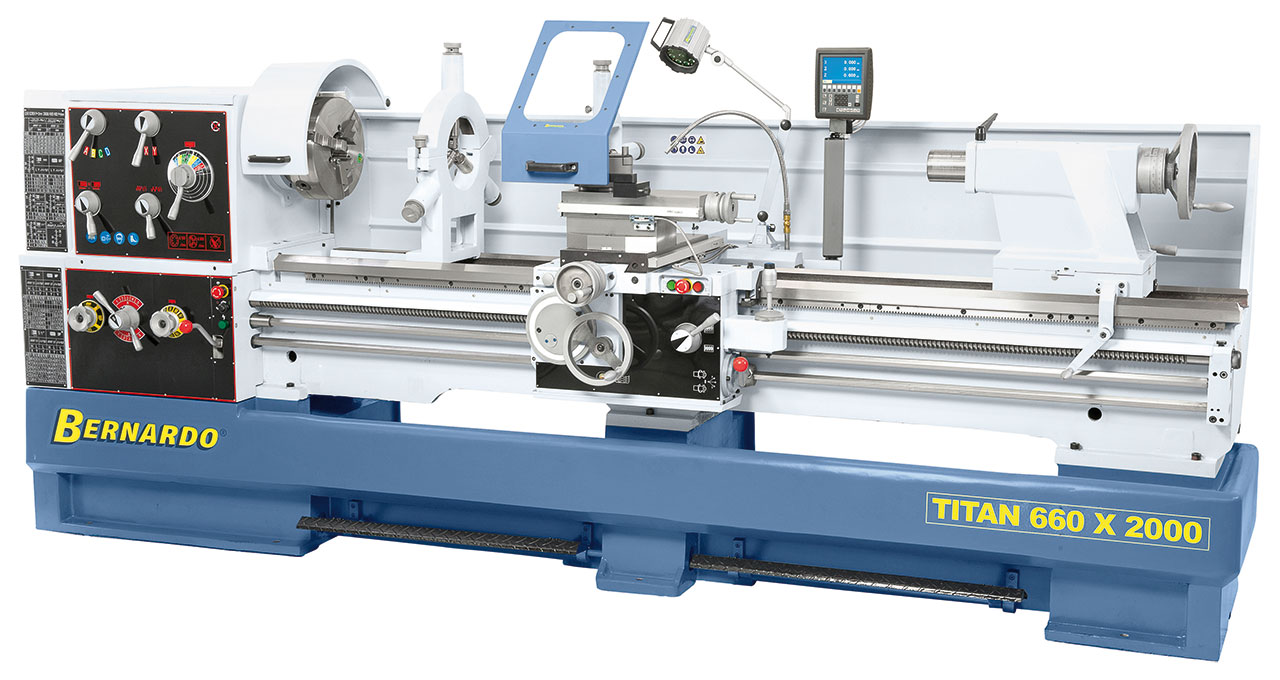 Produktionsdrehmaschine Titan 660 x 2000 inkl. 3-Achs-Digitalanzeige *