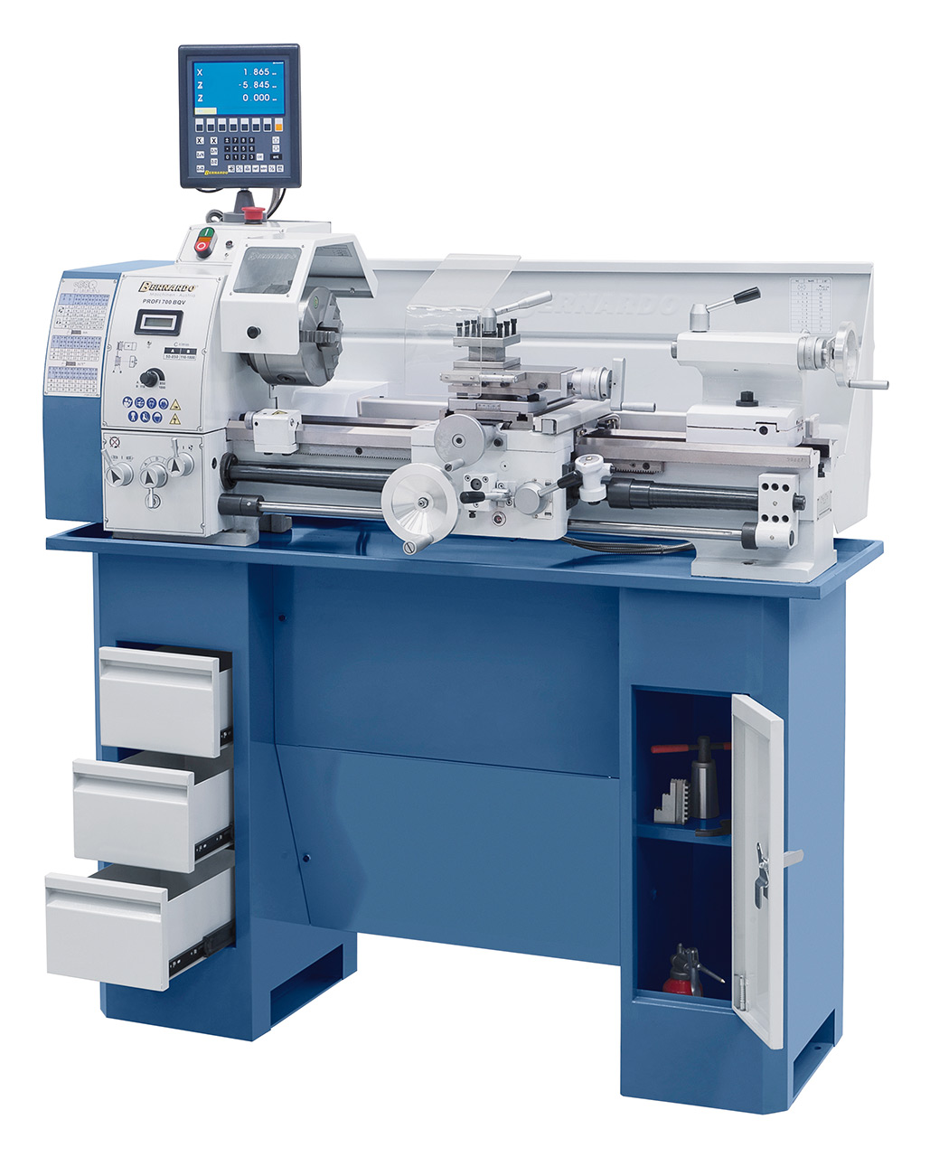 Leit- und Zugspindeldrehmaschine Profi 700 BQV / 230 V inkl. 2-Achs-Digitalanzeige ES-12 V
