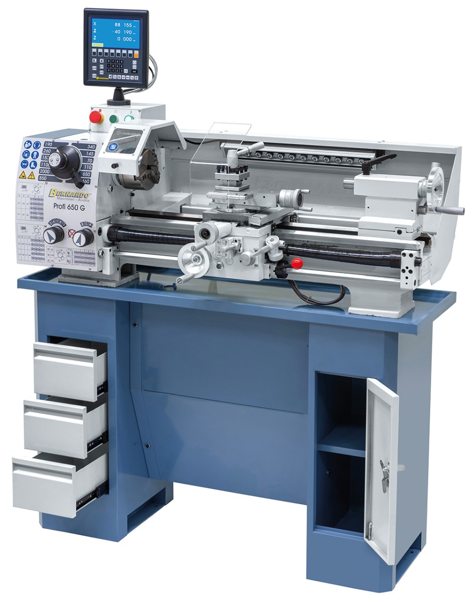 Leit- und Zugspindeldrehmaschine Profi 650 G / 230 V inkl. 2-Achs-Digitalanzeige ES-12 V