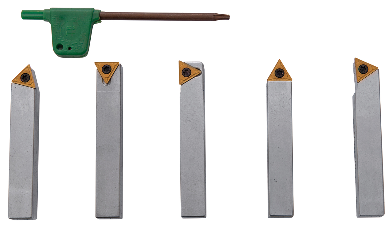Drehmeisselsatz mit HM-Wendepl., 10 mm, 5-tlg.