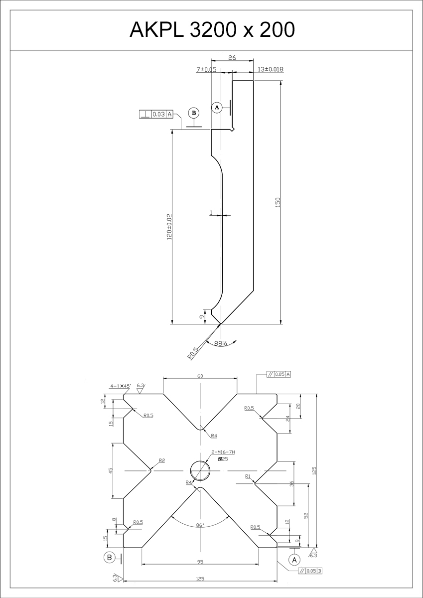 Hydraulische Abkantpresse AKPL 3200 x 200 mit manueller Bombiereinrichtung *
