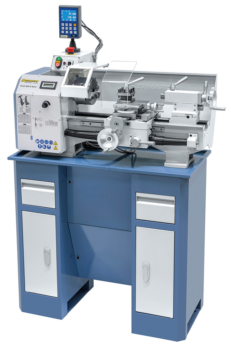 Leitspindel-Drehmaschine Profi 450 S Vario / 230 V inkl. 2-Achs-Digitalanzeige DT 40
