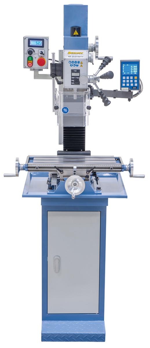 Bohr- und Fräsmaschine KF 25 D Vario inkl. 3-Achs Digitalanzeige DT 40