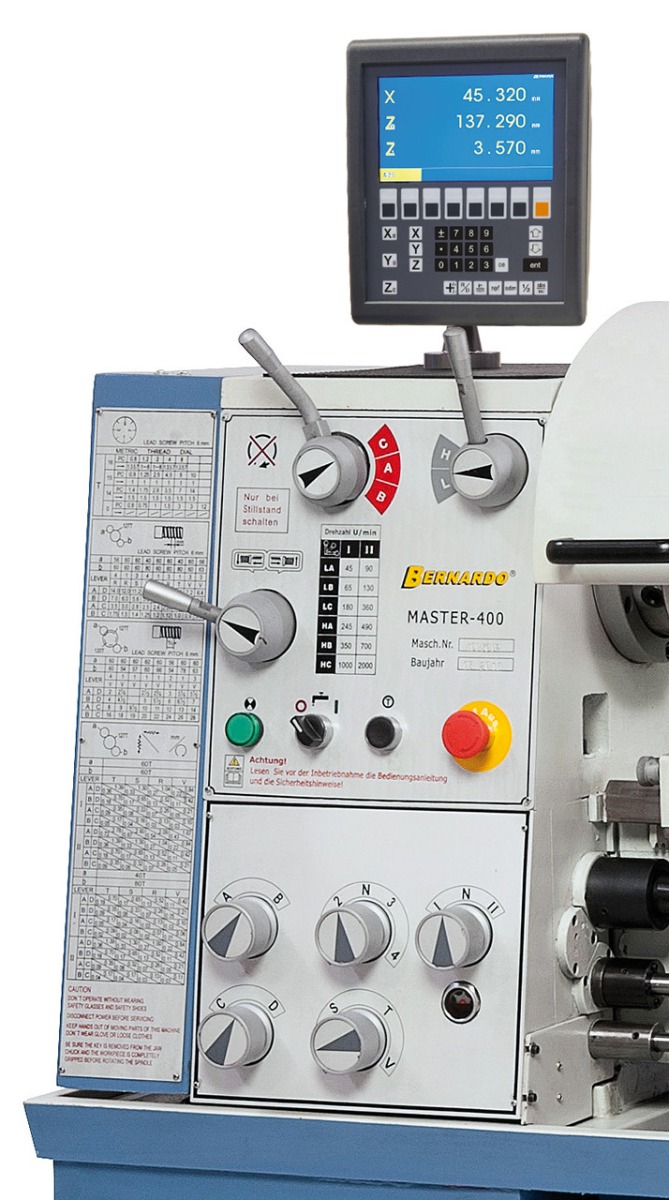 Universaldrehmaschine Master 400 x 1000 inkl. 3-Achs-Digitalanzeige