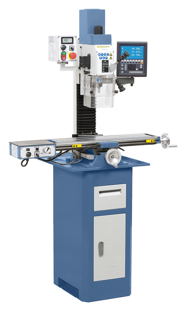 Bohr- und Fräsmaschine KF 25 PRO mit Vorschub inkl. 3-Achs Digitalanzeige ES-12 V