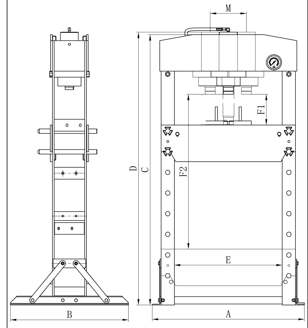 Pneumatische Werkstattpresse PWK 75 F