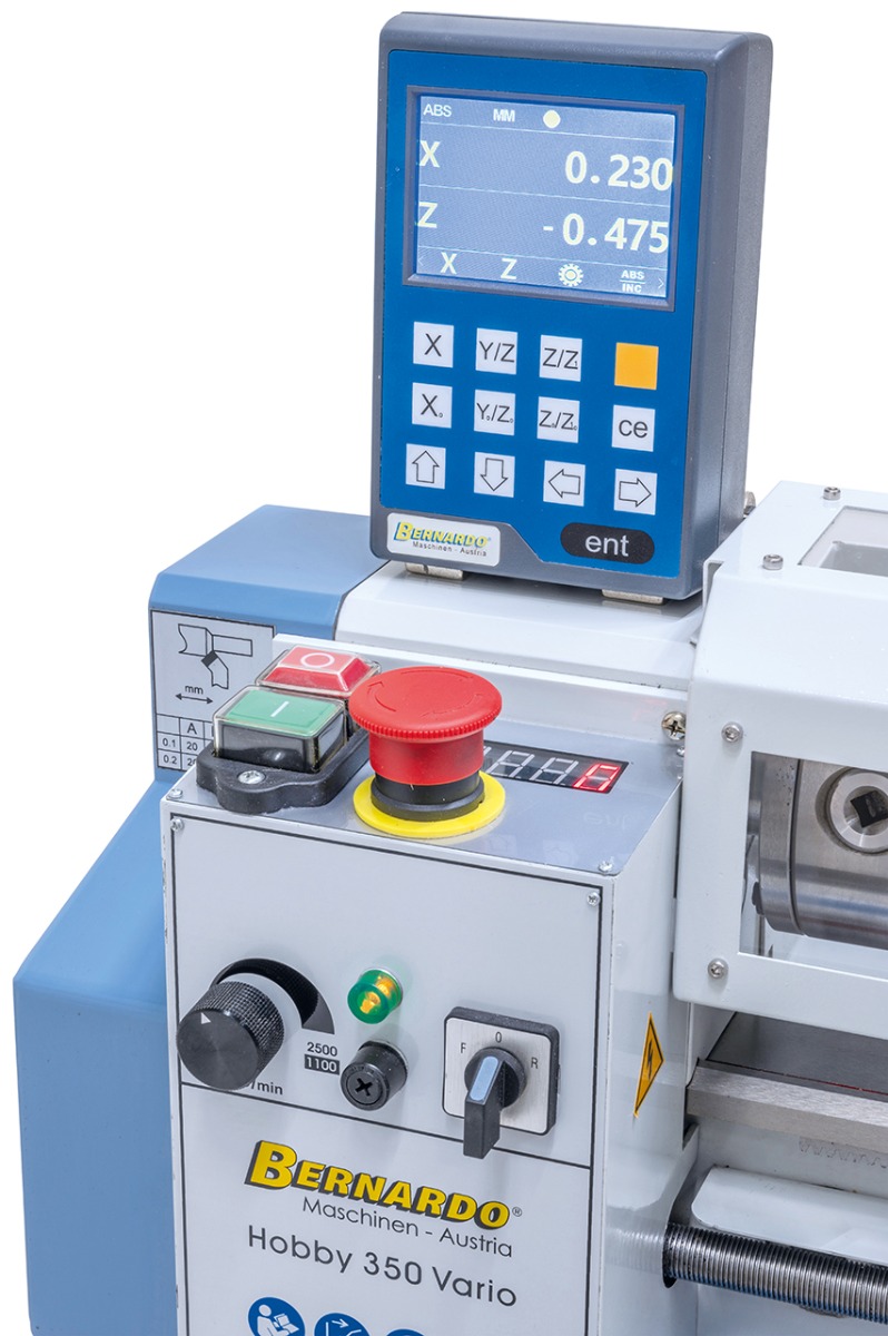 Tischdrehmaschine Hobby 350 Vario / 230 V inkl. 2-Achs Digitalanzeige DT 40