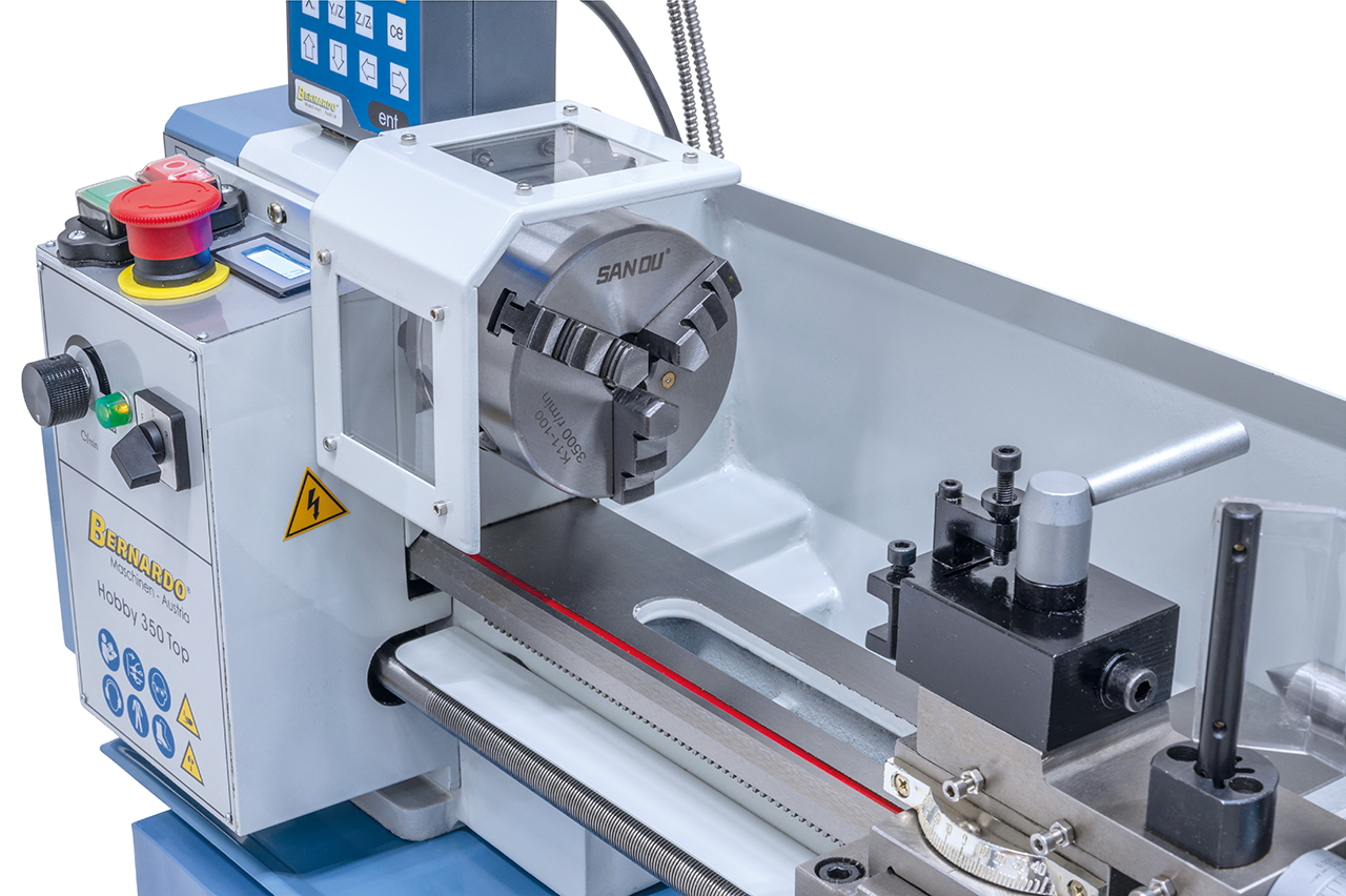 Tischdrehmaschine Hobby 350 Top / 230 V inkl. 2-Achs Digitalanzeige DT 40
