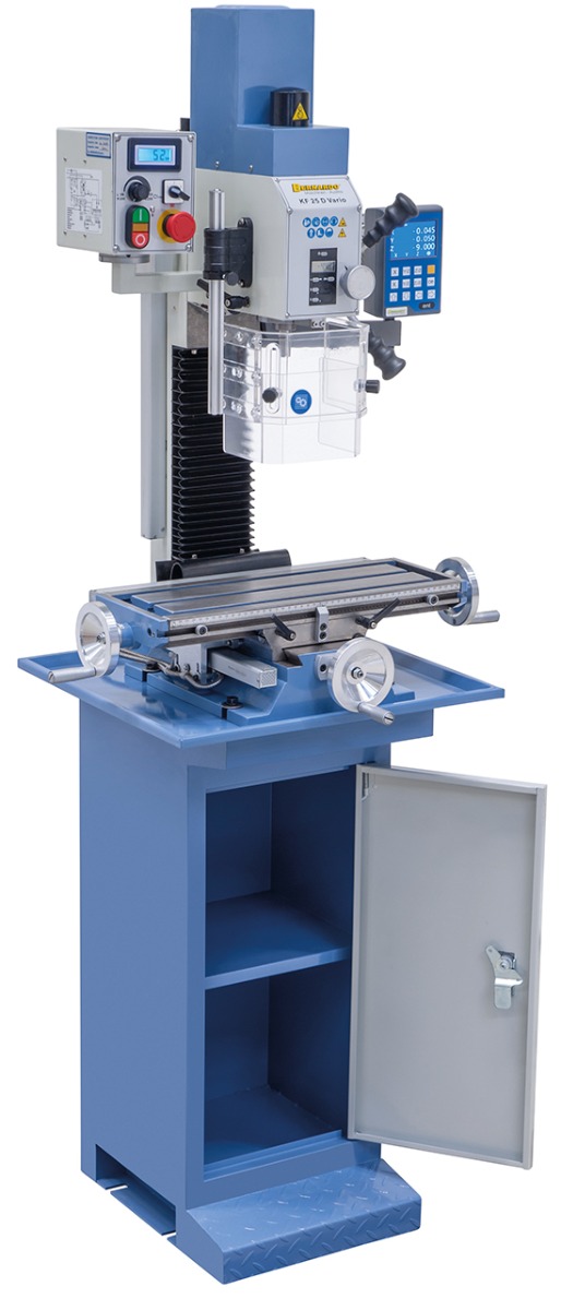 Bohr- und Fräsmaschine KF 25 D Vario inkl. 3-Achs Digitalanzeige DT 40