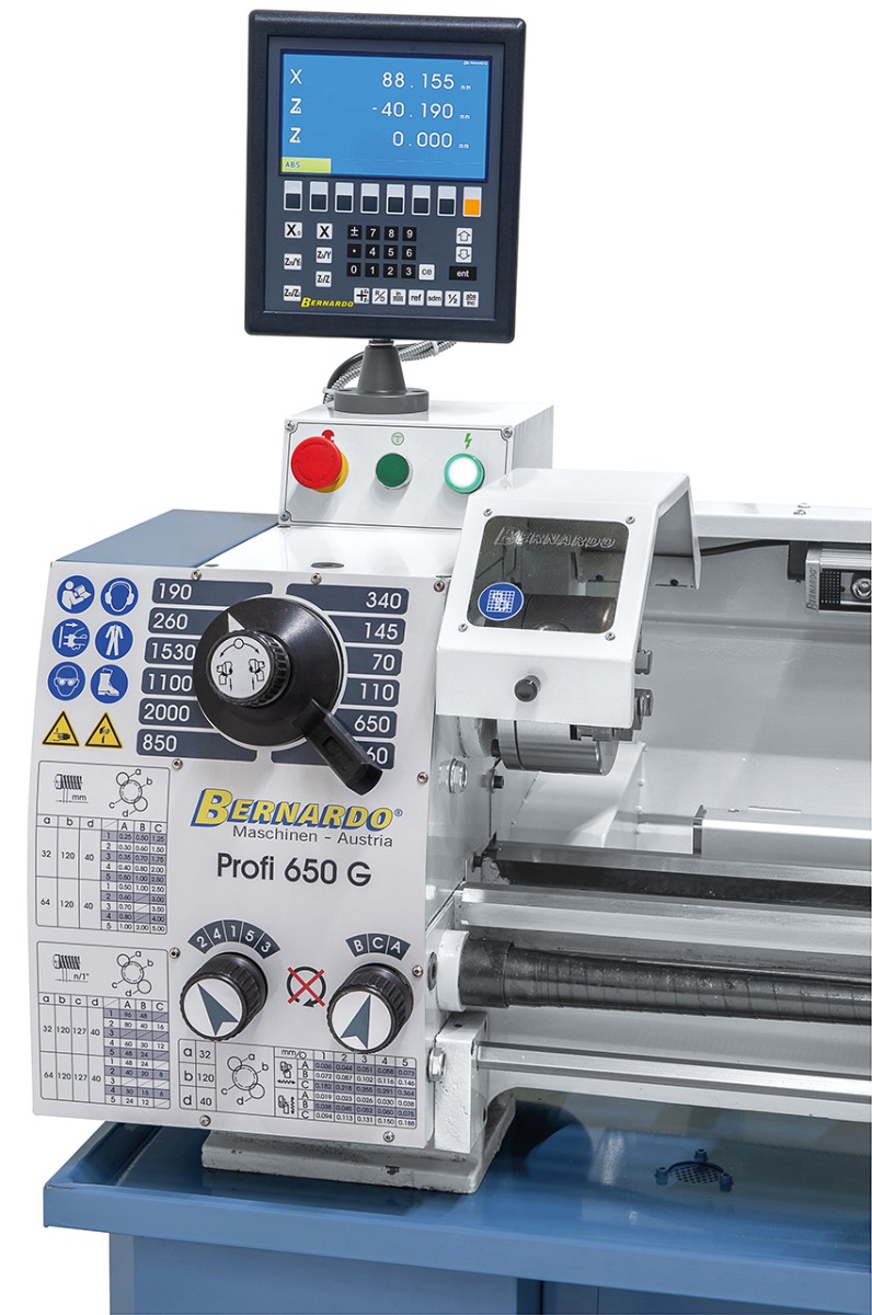 Leit- und Zugspindeldrehmaschine Profi 650 G / 230 V inkl. 2-Achs-Digitalanzeige ES-12 V