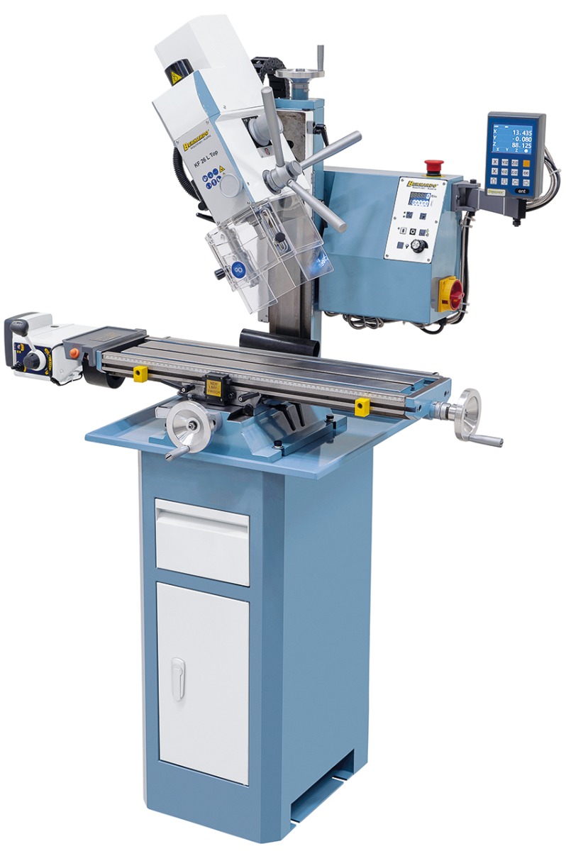 Bohr- und Fräsmaschine KF 26 L Top mit Vorschub inkl. 3-Achs Digitalanzeige DT 40