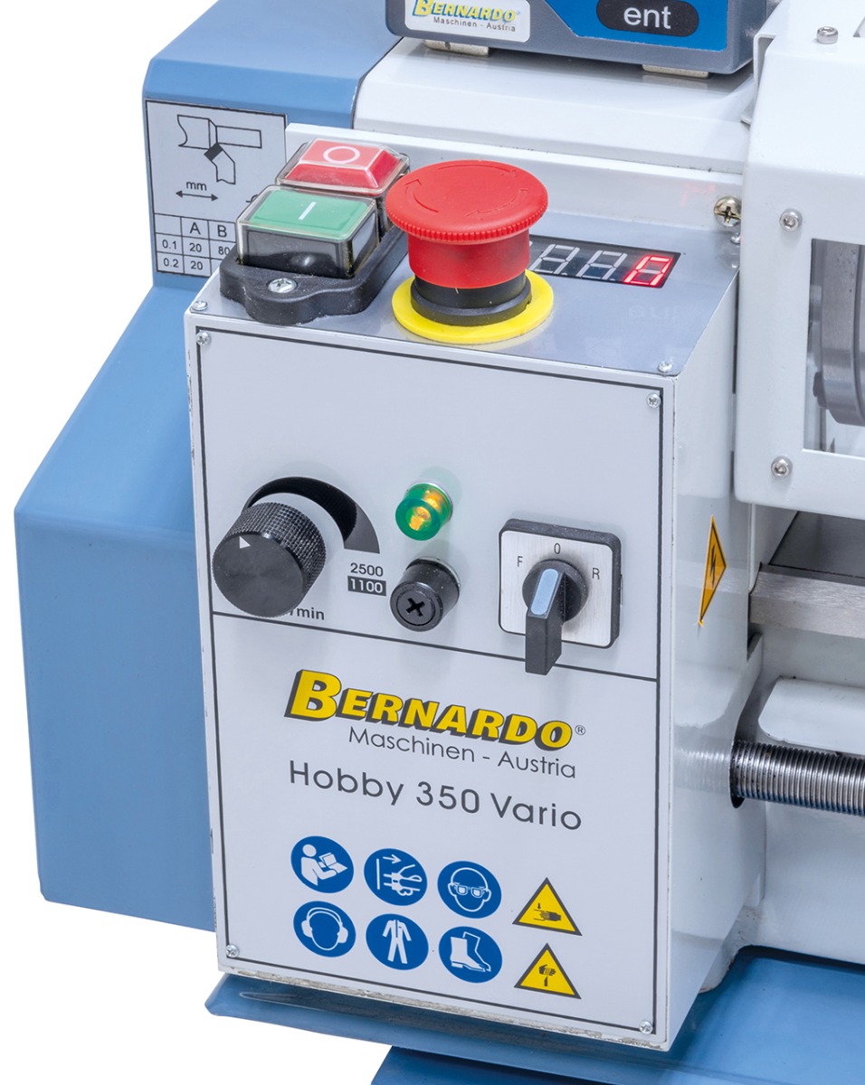 Tischdrehmaschine Hobby 350 Vario / 230 V inkl. 2-Achs Digitalanzeige DT 40