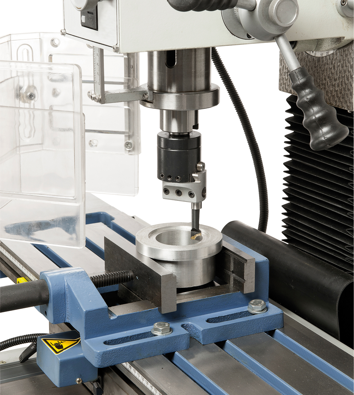 Bohr- und Fräsmaschine KF 25 PRO mit Vorschub inkl. 3-Achs Digitalanzeige ES-12 V