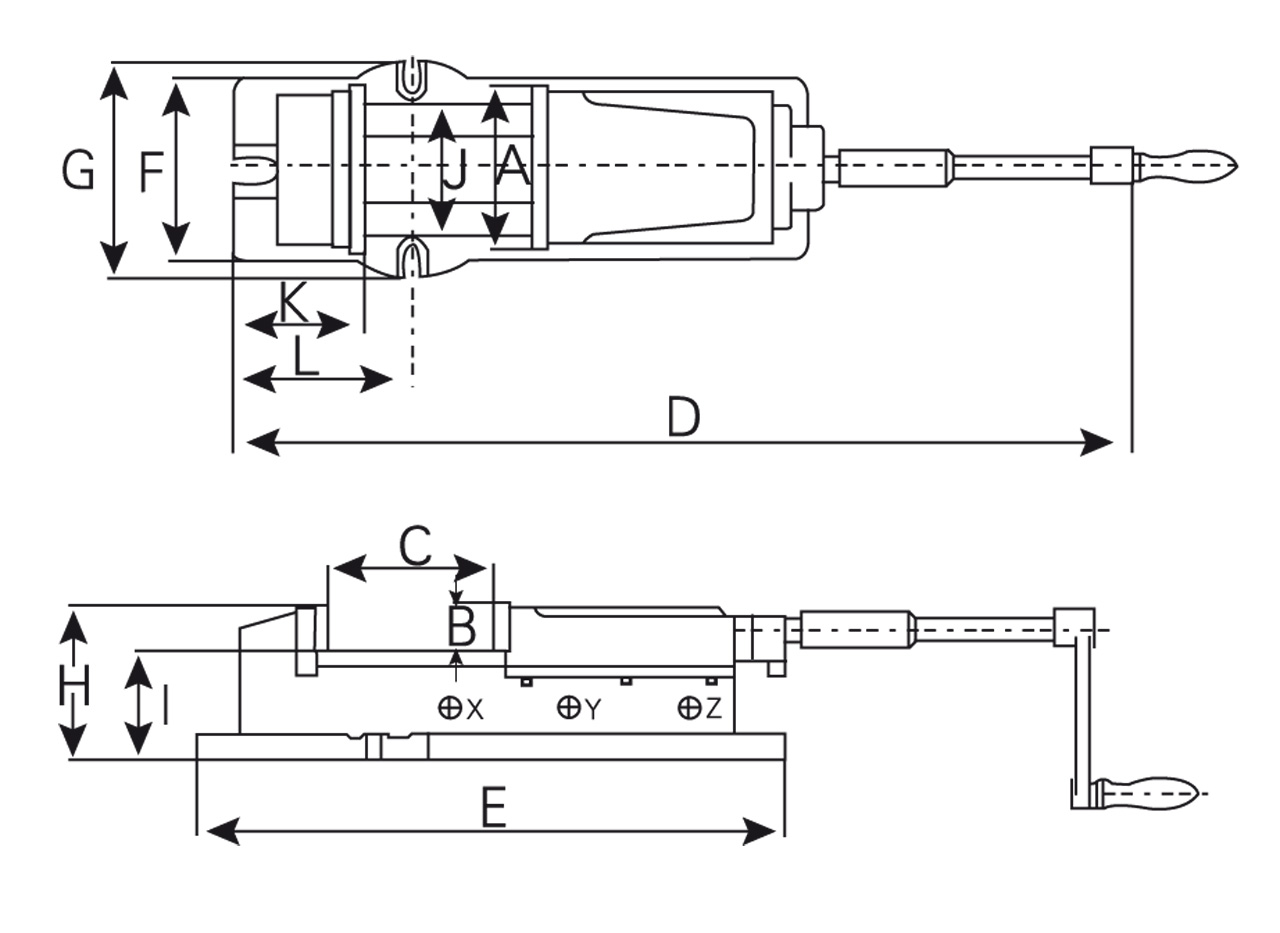 Hydraulischer Maschinenschraubstock VH 100 mit Drehteller