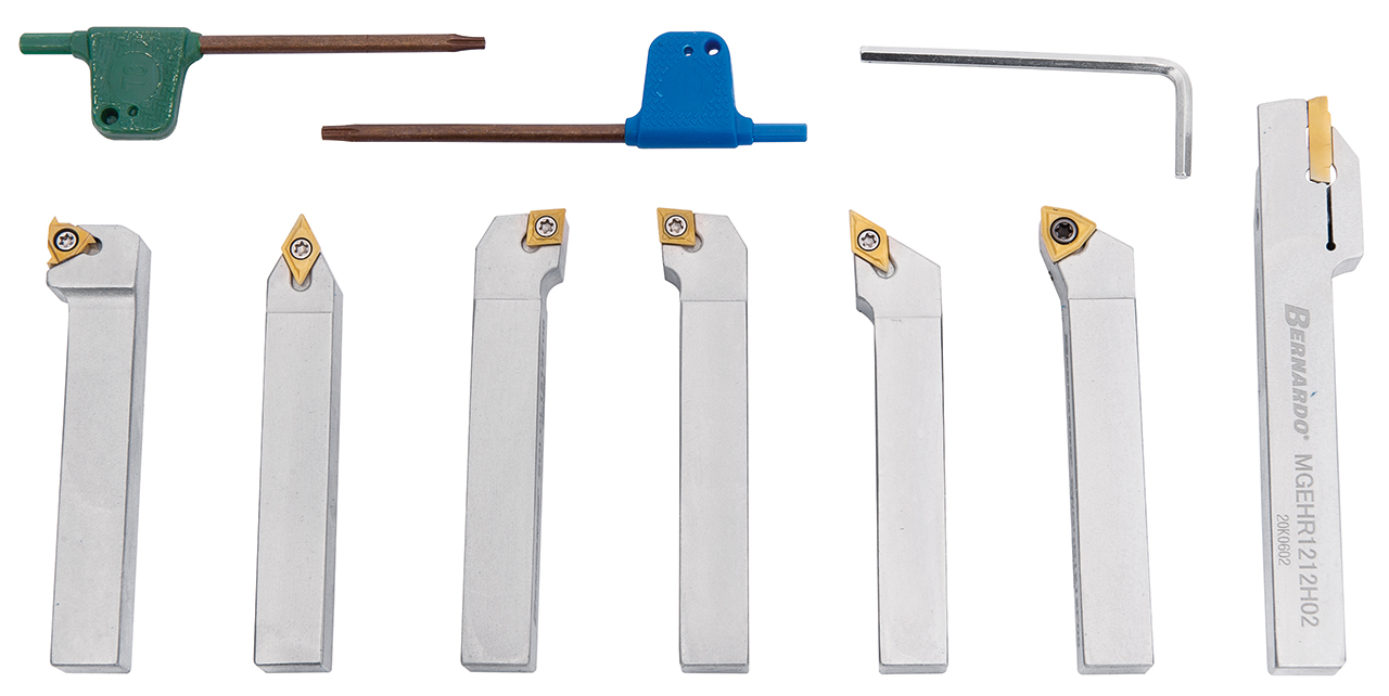 Drehmeisselsatz mit HM-Wendeplatten, 12 mm, 7-tlg., Tin-beschichtet, Satz N