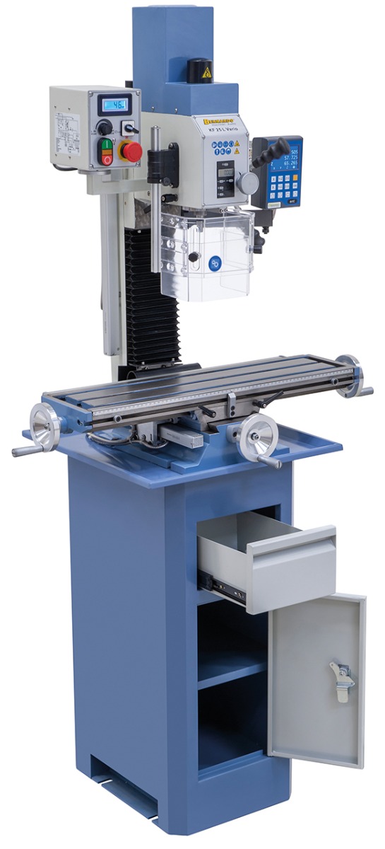 Bohr- und Fräsmaschine KF 25 L Vario inkl. 3-Achs Digitalanzeige DT 40