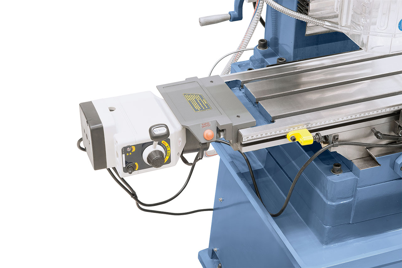 Bohr- und Fräsmaschine FM 55 HSV Vario inkl. 3-Achs-Digitalanzeige ES-12 V und Vorschub f. x-Achse