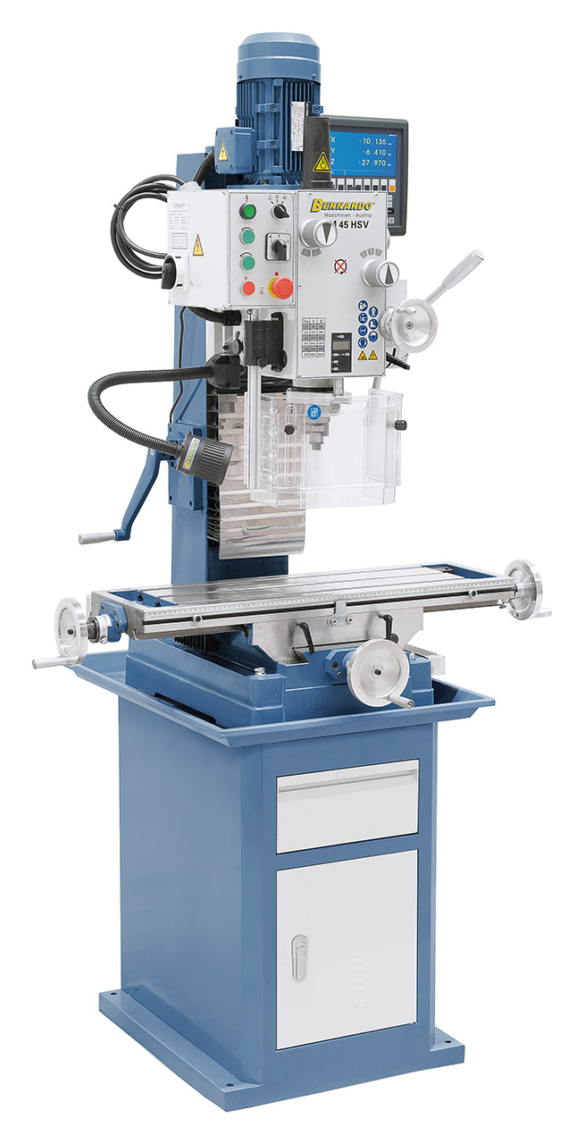 Bohr- und Fräsmaschine FM 45 HSV inkl. 3-Achs-Digitalanzeige ES-12 V