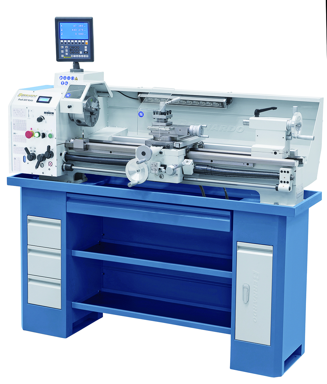 Leit- und Zugspindeldrehmaschine Profi 900 Vario / 400 V inkl. 2-Achs-Digitalanzeige ES-12 V