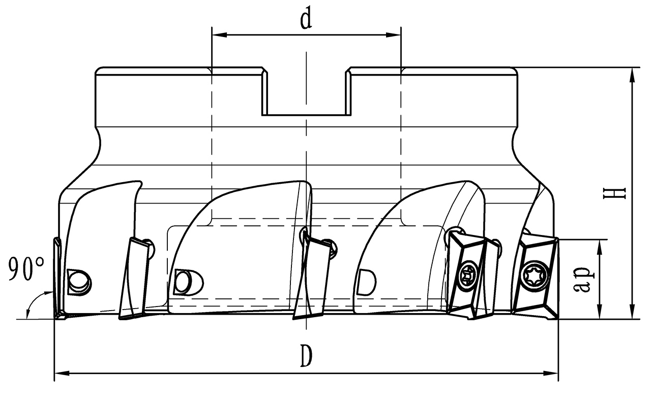 Plan- und Eckfräser diam. 100 mm / B 32