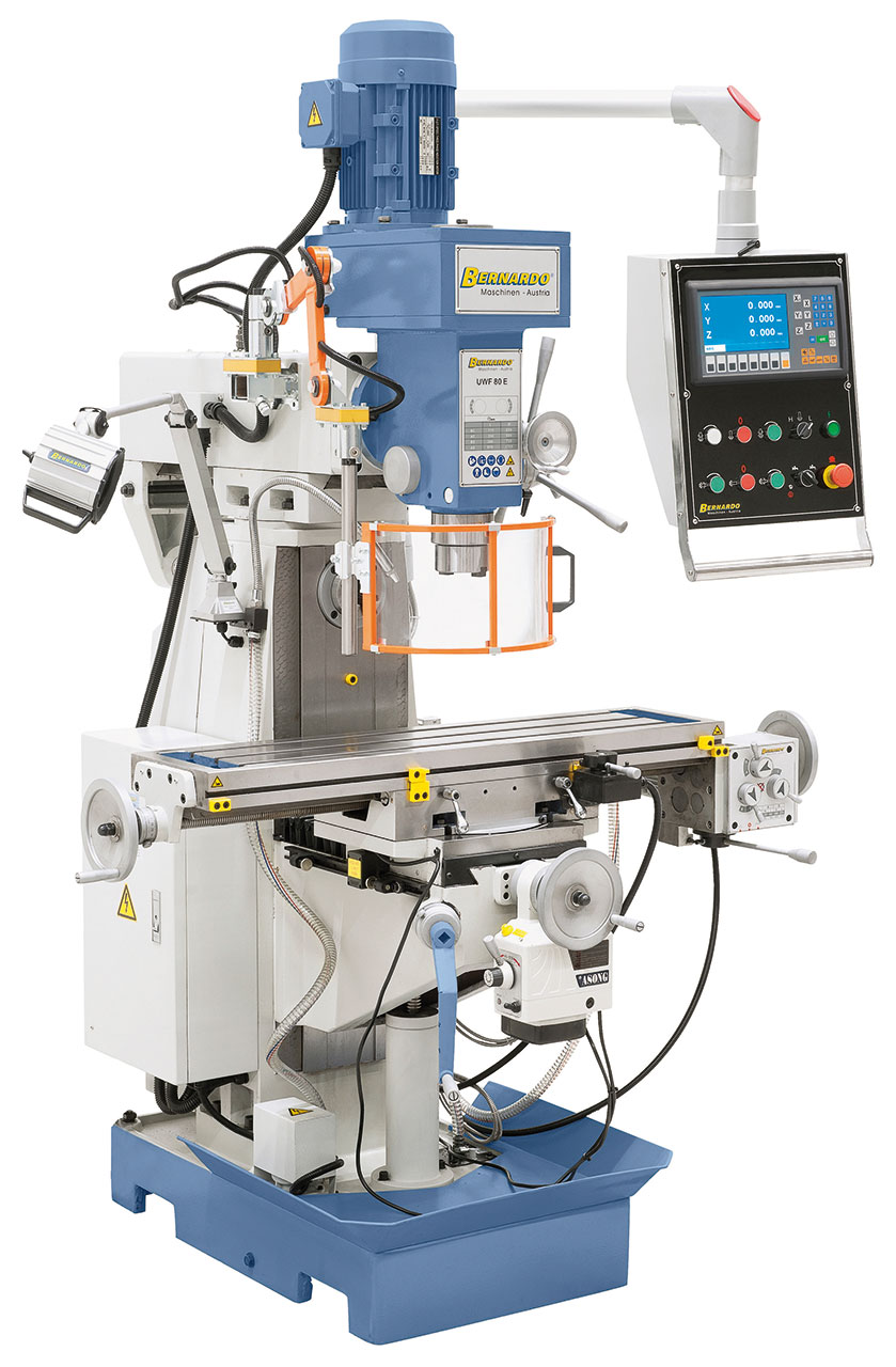 Universalfräsmaschine UWF 80 E inkl. 3-Achs-Digitalanzeige ES-12 H und y-Vorschub