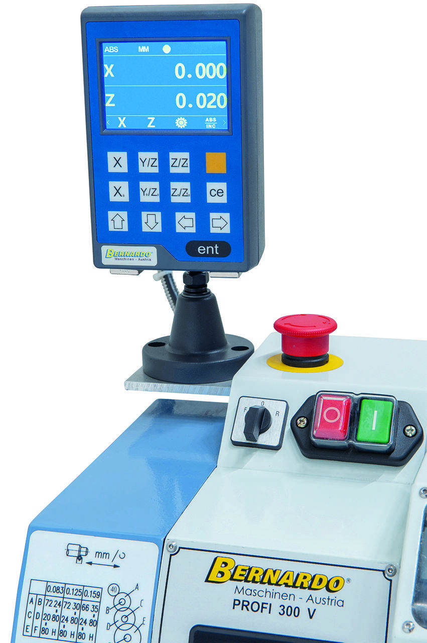 Tischdrehmaschine Profi 300 V / 230 V inkl. 2-Achs Digitalanzeige DT 40