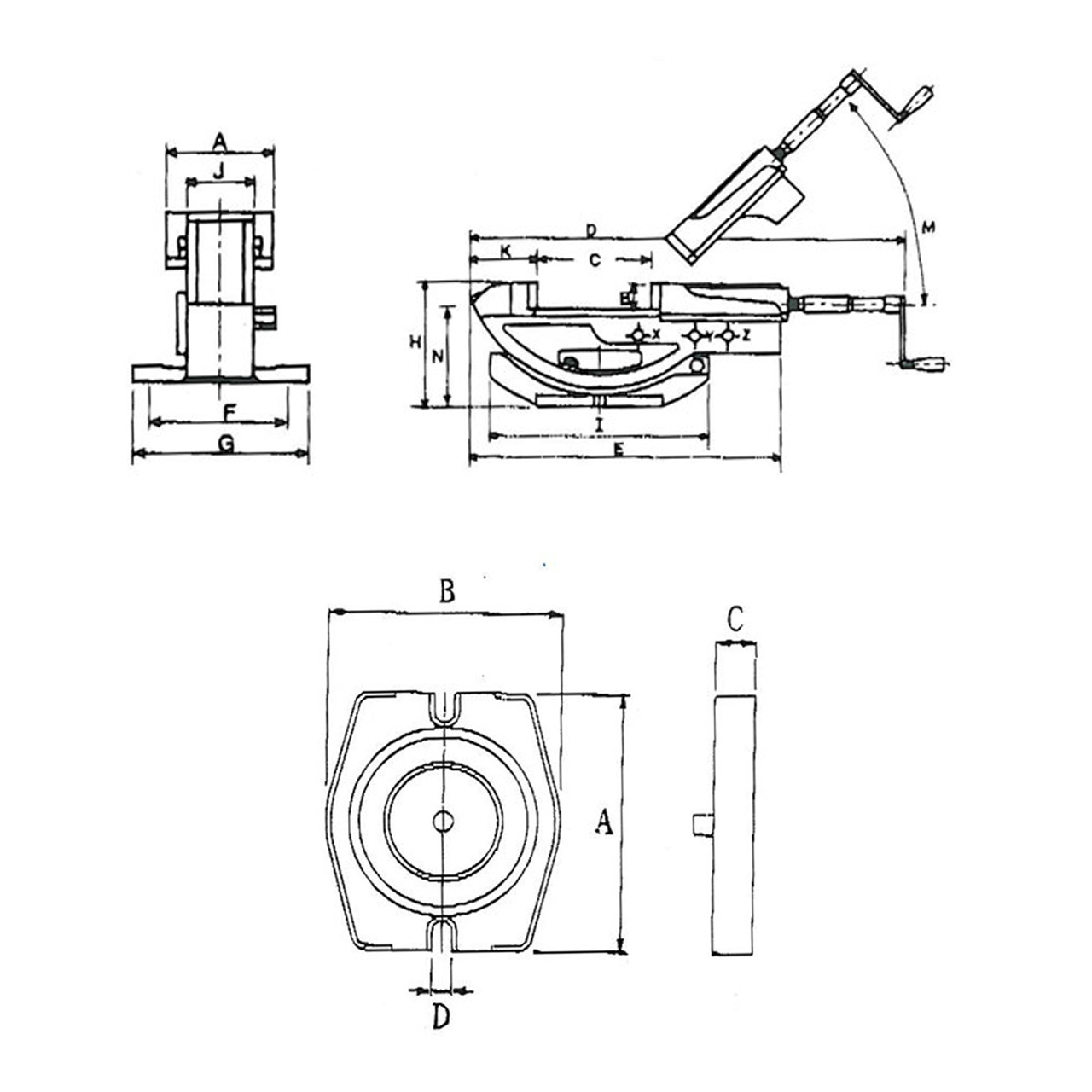 Zweiachs-Maschinenschraubstock GS 150