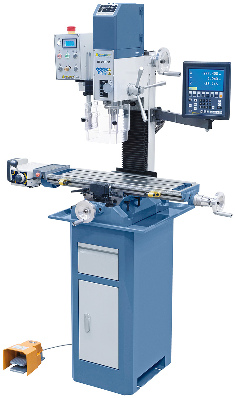 Bohr- und Fräsmaschine BF 28 BDC mit Vorschub inkl. 3-Achs-Digitalanzeige ES-12 V